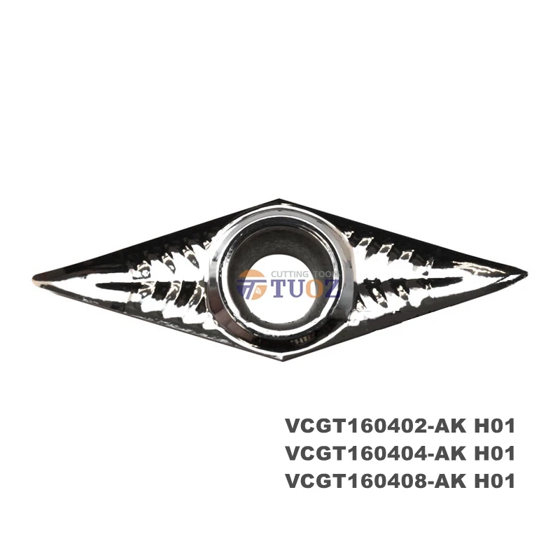 

100% Original VCGT160402-AK VCGT160404-AK VCGT160408-AK H01 Carbide Inserts VCGT1604 02 04 08 -AK CNC Turning Tools Lathe Cutter