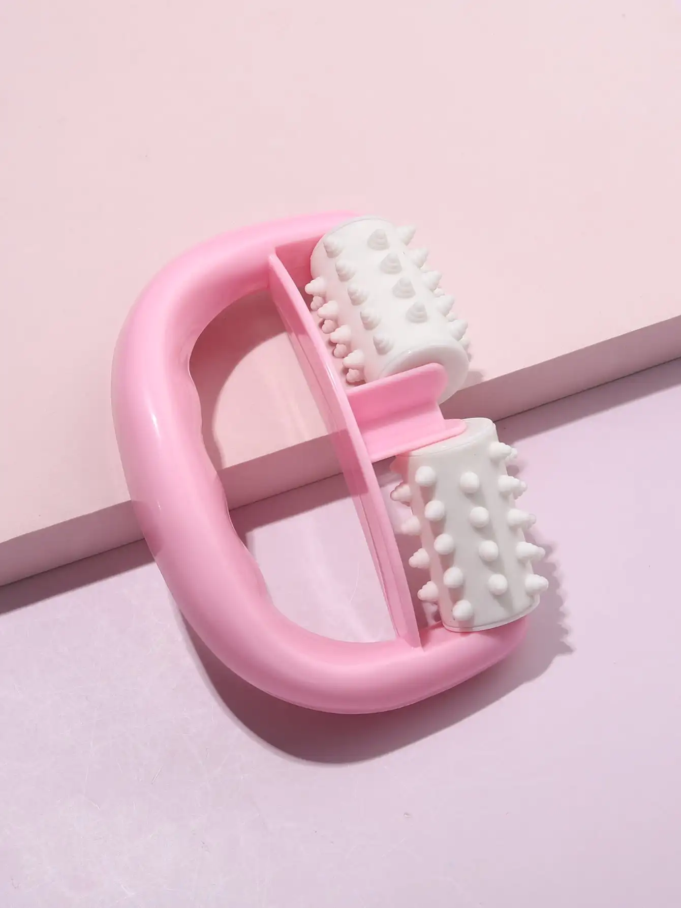 1 Pcs Hand‑Held D‑Shape Double Roller Massager Portable Spiky Point Muscle Relax Tool For Arm Leg Body Massage