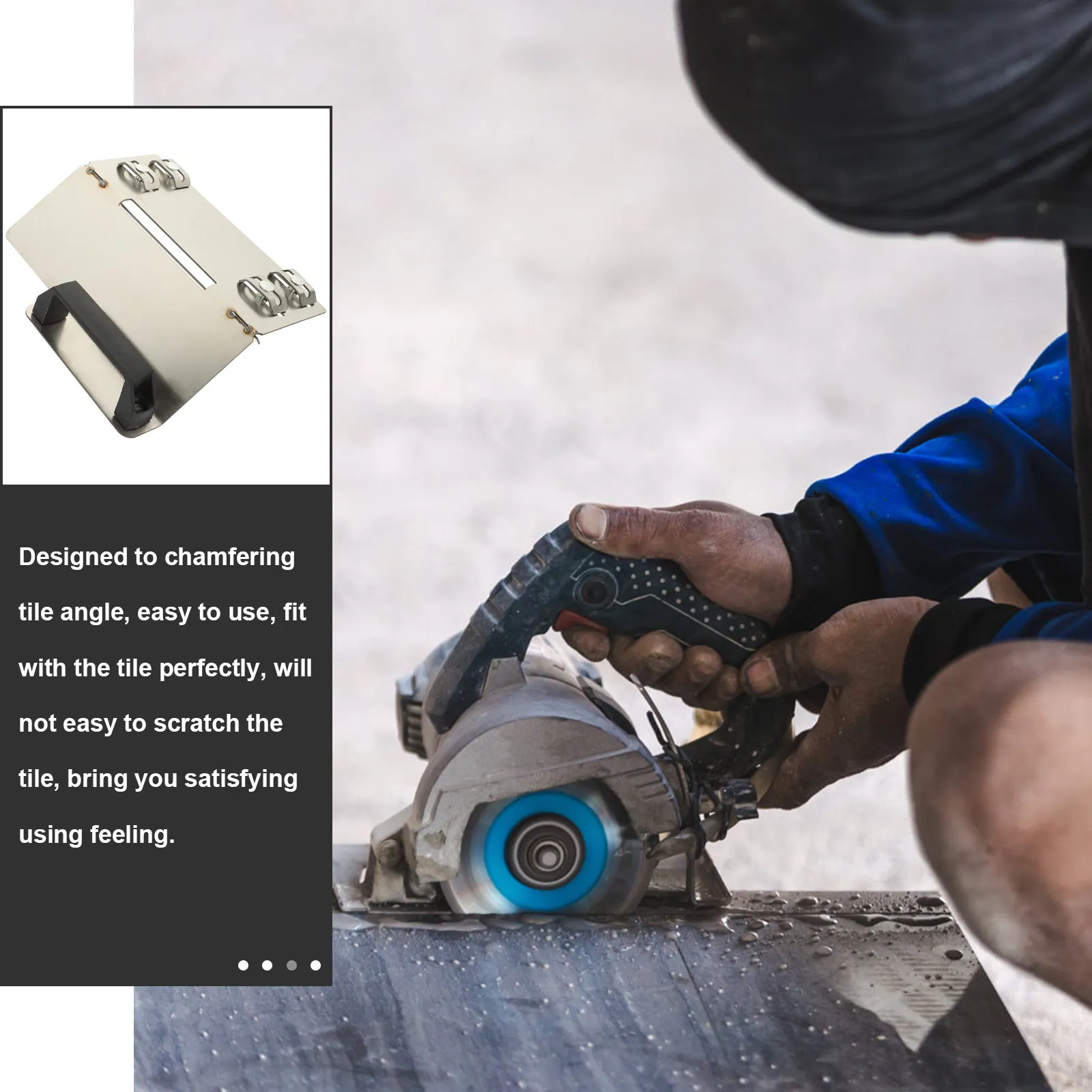 Tile Chamfer Frame 45 Degree Stainless Steel Tile Chamfering Tool Metal Chamfering Frame for Floor Wall Tiles Ceramic Marble