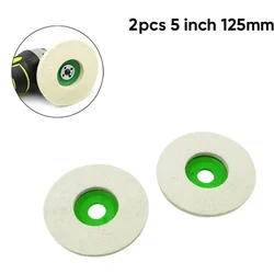 2pcs 5 Inch 125mm Wool Polishing Pads Buffing Angle Grinder Wheel Felt Polishing Disc Pad For Rotary Tool