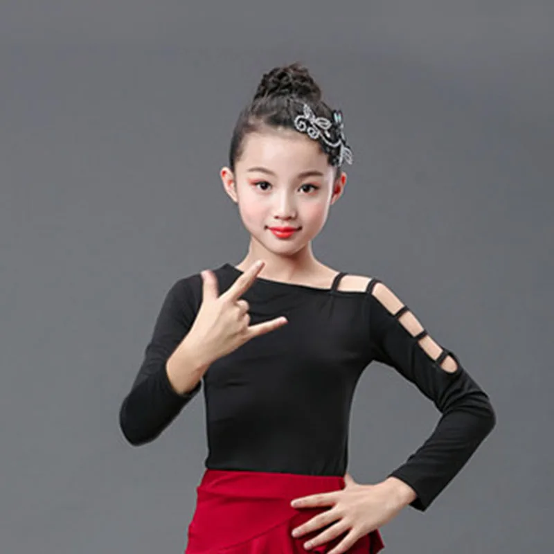 Latin Dance Apparel Girls Fringe Dance Dress Training Dress Spring and Autumn Split Two Piece Set Stage & Dance Wear skirt