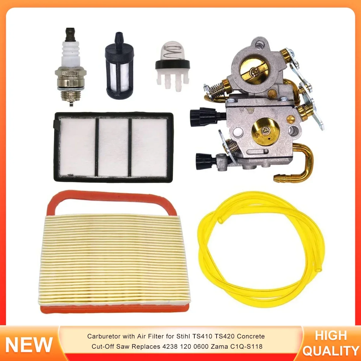

Carburetor with Air Filter for Stihl TS410 TS420 Concrete Cut-Off Saw Replaces 4238 120 0600 Zama C1Q-S118