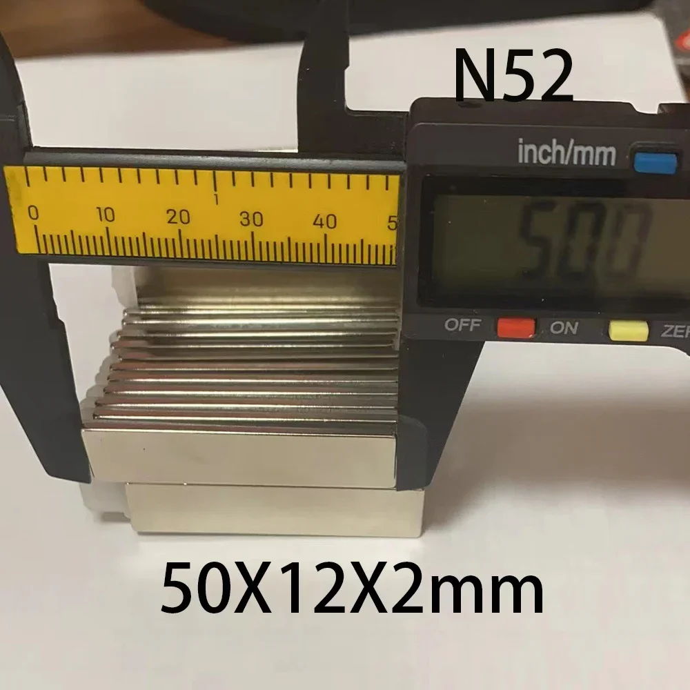 

N52 50x12x2 50X12x 2.5 Neodymium Magnet Super Strong Block Permanent Magnetic Imane Bar Motor Generator Search Magnets Custmised