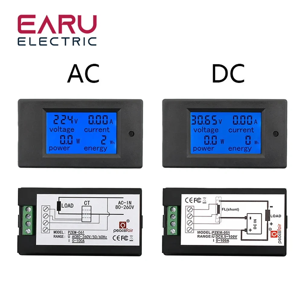 DC 6.5-100V 0-100A 0-20A LCD wyświetlacz cyfrowy prąd napięcie zasilania licznik energii multimetr amperomierz woltomierz 100A bocznik prądowy