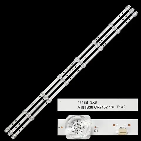 LED 백라이트 스트립, PY67418A, A19TB38, CR2152, 18U, T1X2, 43FL-UD2G54N, 4318B, 3X8 용, 5/10 키트