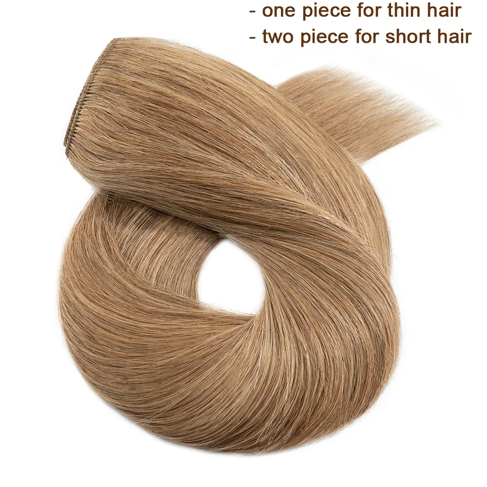 Rich Choices Straight One Piece Clip In Hair Extensions Human Hair Weft 5 Clips In Natural Hairpiece For Women Good Density