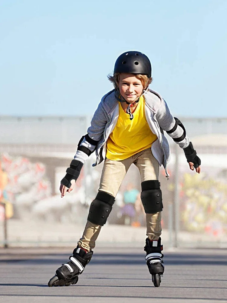 AliExpress NONE 6PCS Adult/Child Knee & Elbow Pads Wrist Guards 6 in 1 Protective Gear Set for Skateboarding Roller Skating Cycling (S/M/L/XL)