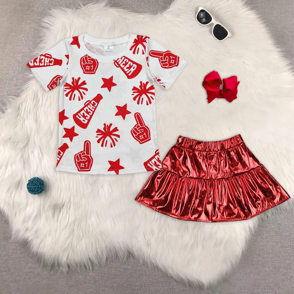 

Baby Girls Cheer Red Team Pullovers Tee Shirts Tops