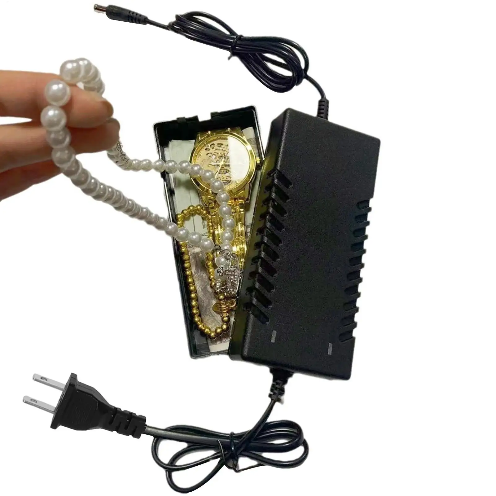 Anti-Theft H idden Jewelry Case, Travel Organizer Disguised As Computer Charger, Secure Storage Box For Keys, Money Valuables