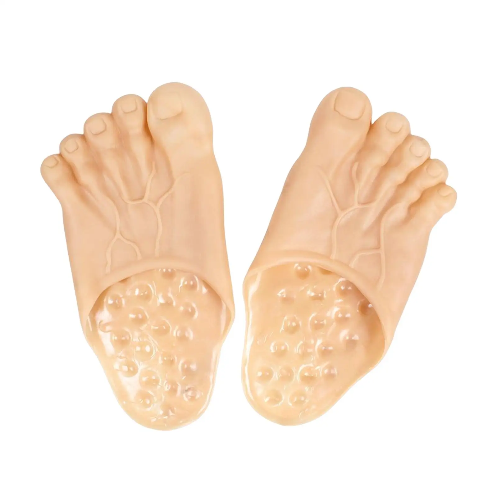 Funny Bare Feet Slippers Lifelike Potato Shoes Plush Novelty Slides for Halloween Cosplay Dress Up