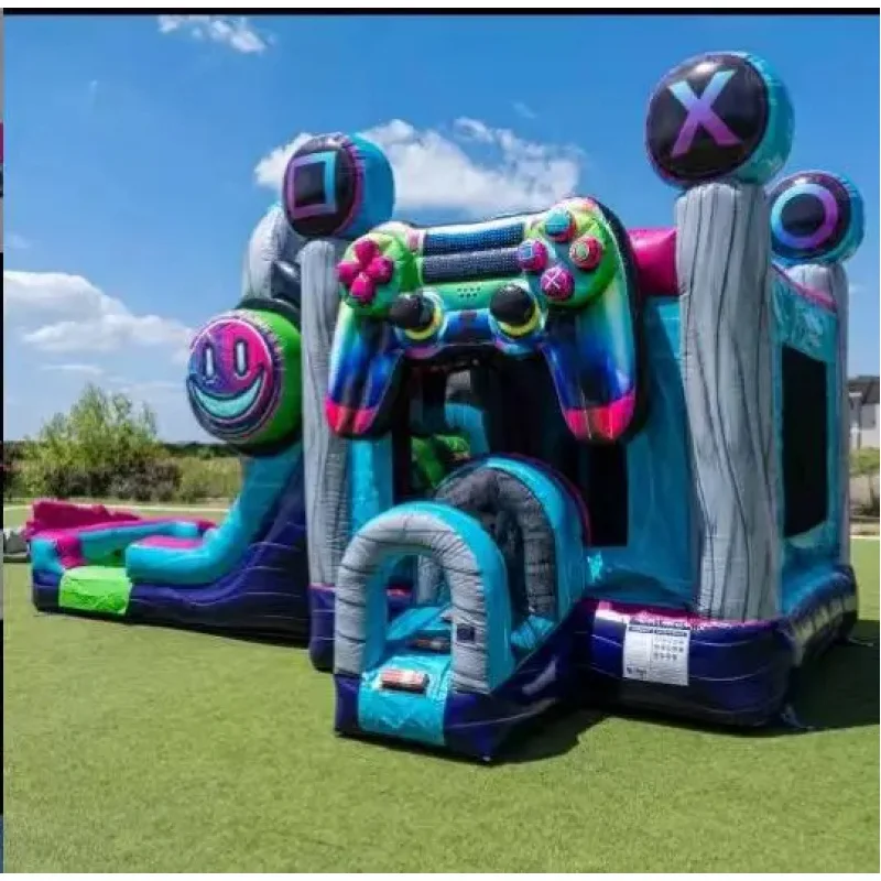 Level up Video Gamer Combo Inflatable Bounce House Slide Commercial Wet Dry Gamer Controller Bouncy Castle Party Jumper
