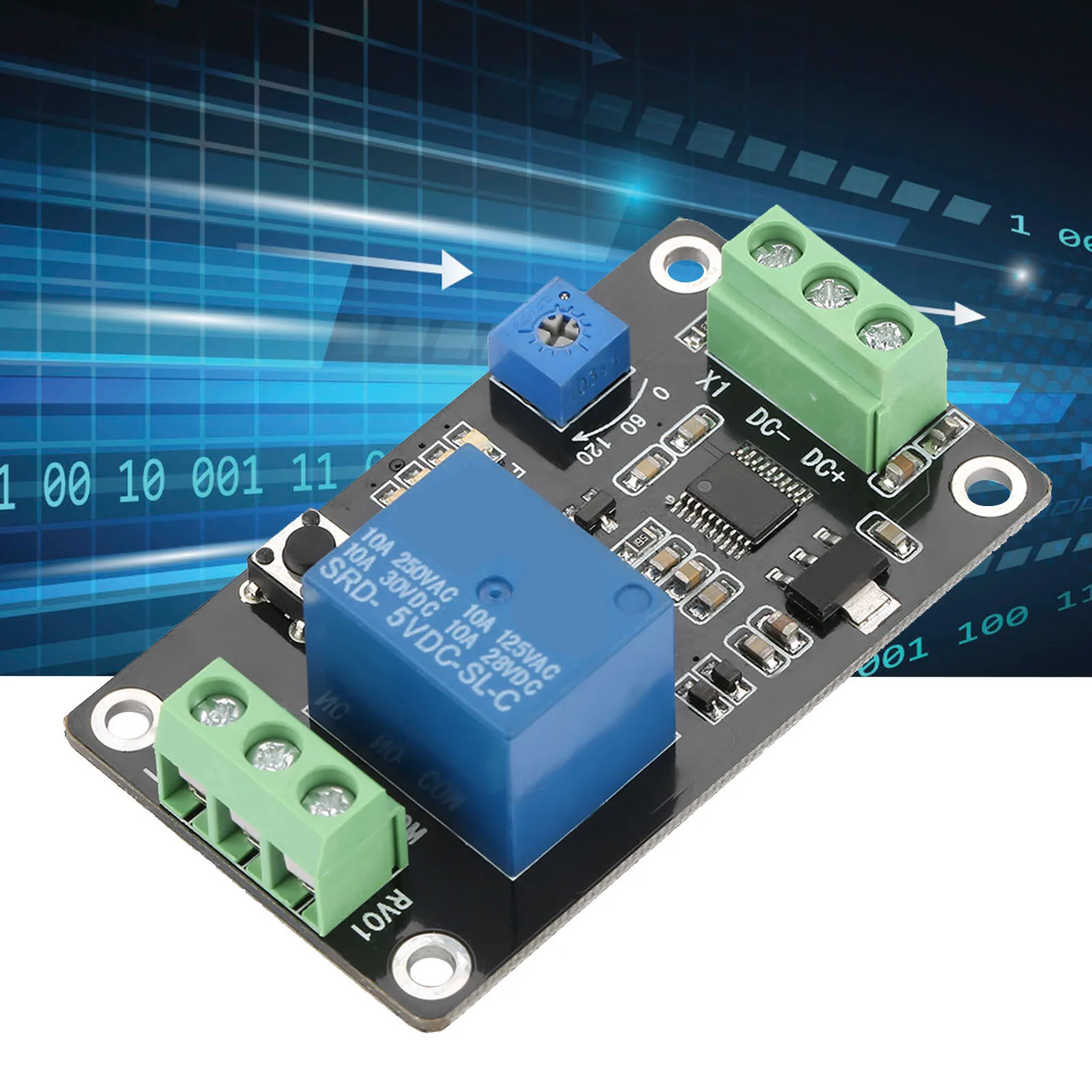 Delay Timer Relay Self locking Delay On Off Time  Super 555 Timer  5V/12V/24V Delay Timer Relay