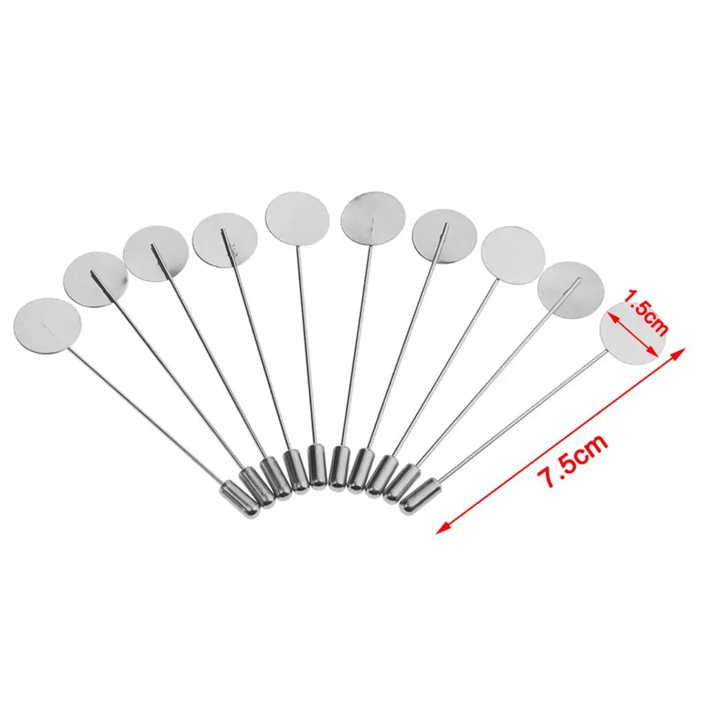 10Pcs Handmade DIY Lapel Pin Base Flower Boutonniere Stick Pin Mens Suit Making
