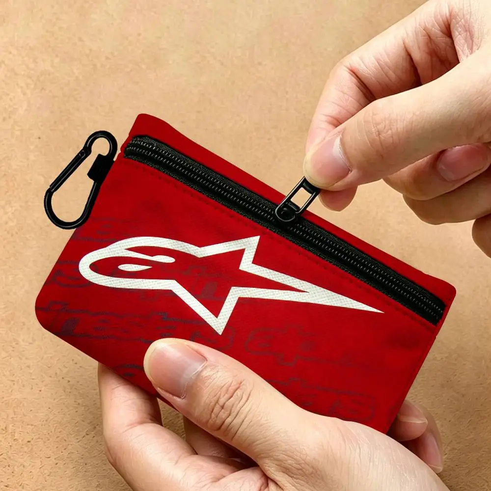 Alpinestars Logo Multifunktionale Oxford-Stoff Kleine Tasche mit Haken Mini-Münzbörse Ohrhörer-Aufbewahrungstasche – Detail 6