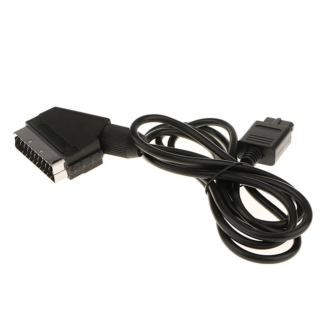 

Кабель RGB SCART для ТВ, черный, из ПВХ, адаптер для NTSC SNES Gamecube N64 PC, видеовыход