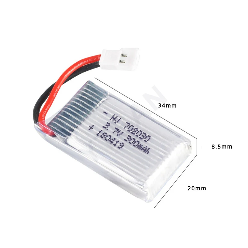 Rechargeable 3.7V 300mAh LiPo Battery Replacement for U816 F180 E55 FQ777 H107 X11C RC Drone UAV Aircraft Battery