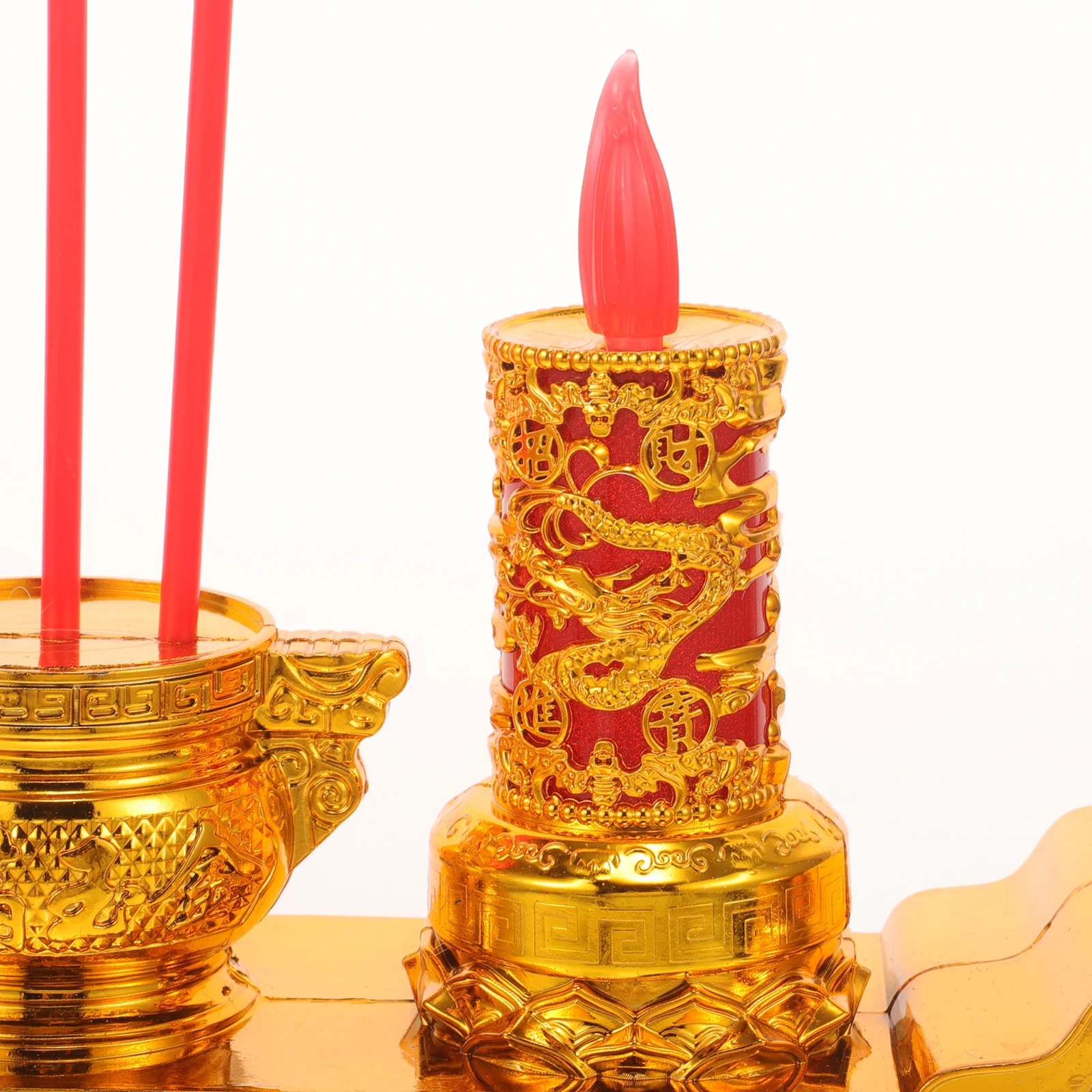 

LED Retro Chinese Lamp Candlestick Buddha Light Buddhist Supply for Worship Meditation Home Office Festival