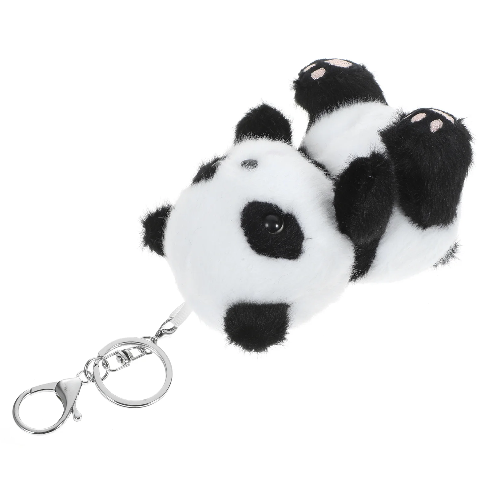 

Panda Plush Pendant Keychain Bag (keychain Black) 1pc Keyring Hanging Purse Backpack Handbag Charms Cartoon Cute Animal