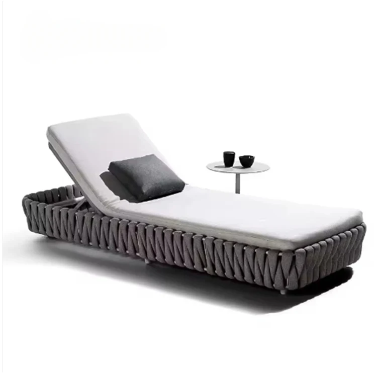 Modern Outdoor Swimming Pool Chair Sun Loungers Hotel Villa Outdoor Furniture Rope Daybed Beach Sun Lounger