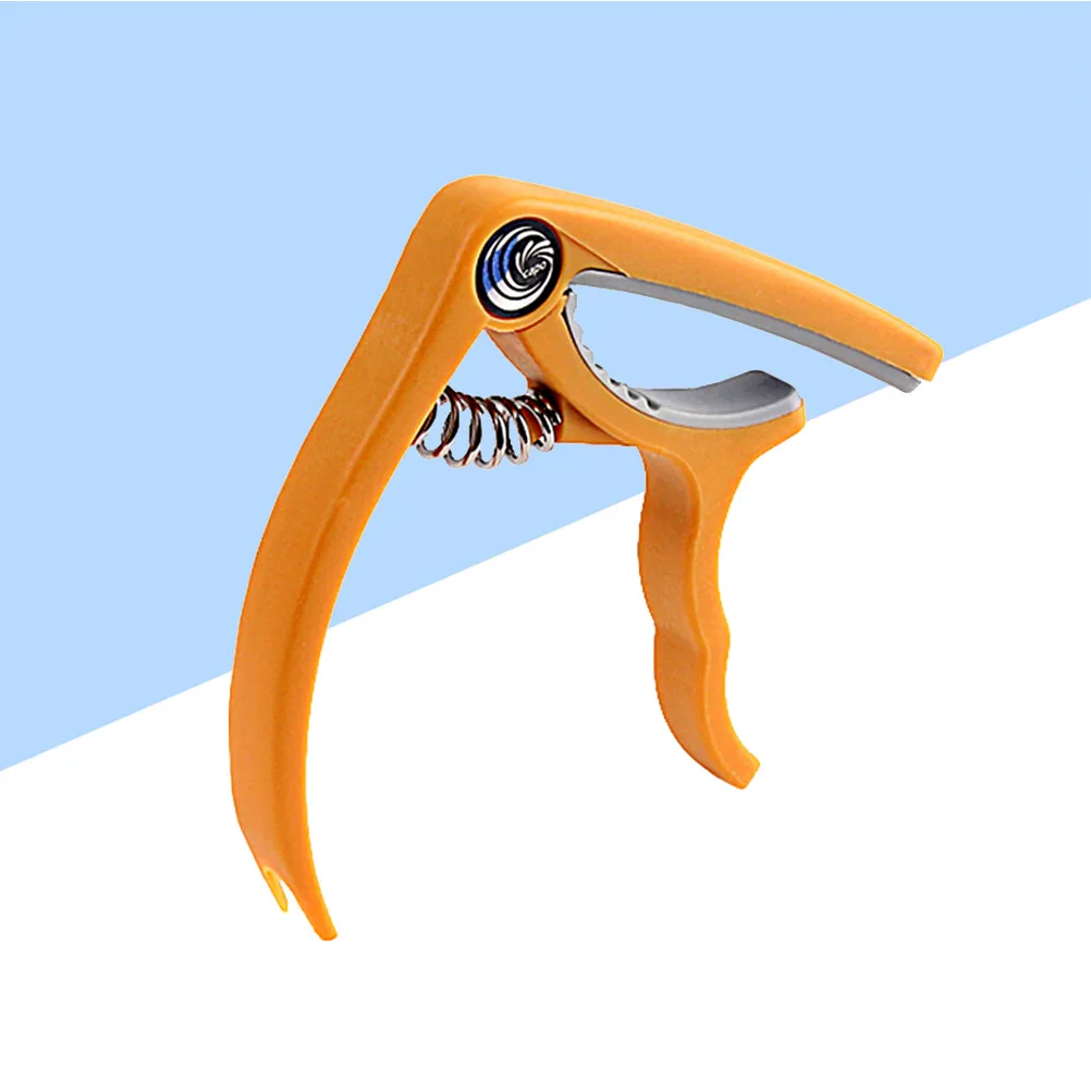 

Capo Guitar Picks Tune Clamp Key Trigger Capo Clip-on Tuner for Acoustic Electric Guitar Ukulele Banjo Mandolin (Orange)