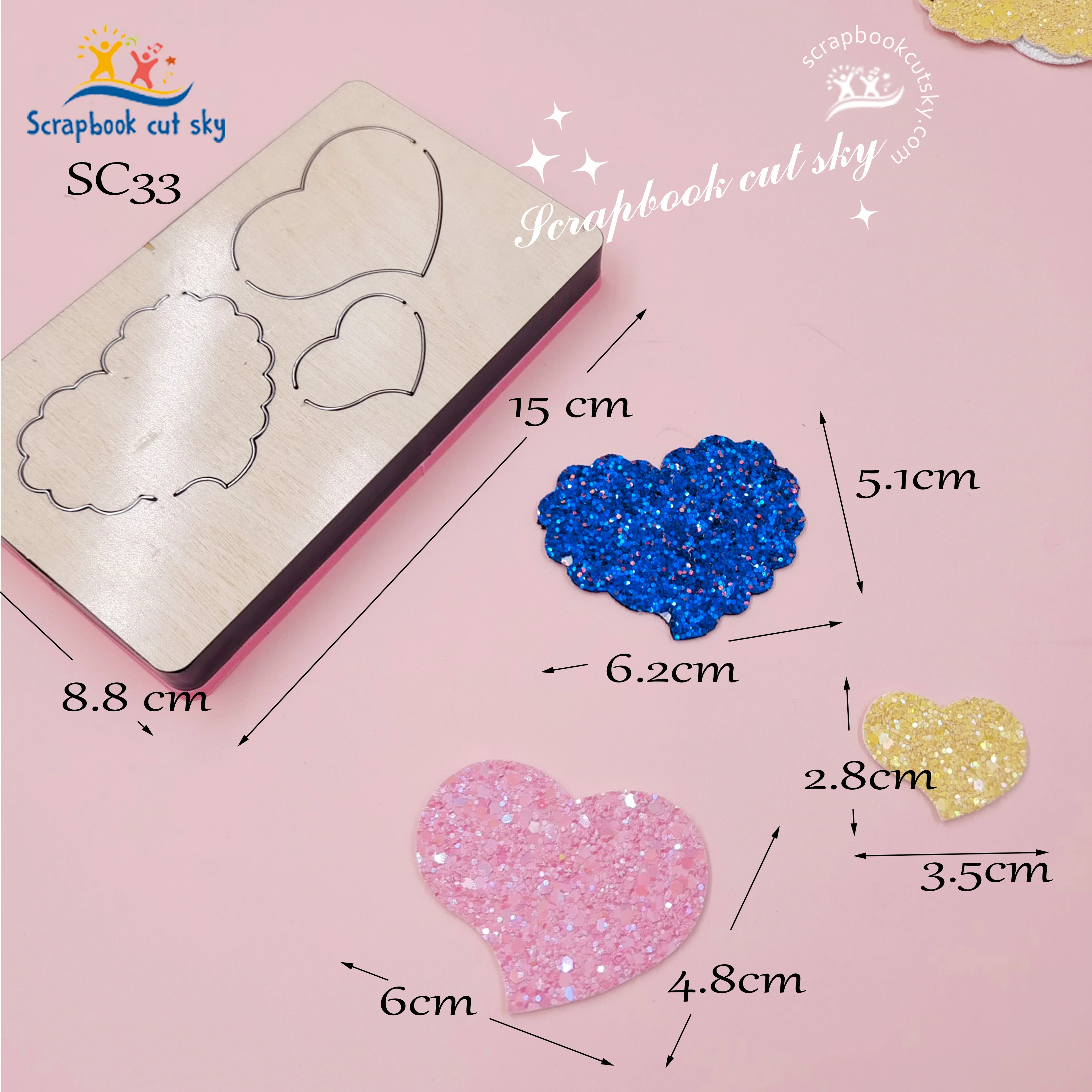 

Заколка для волос SC33 в форме сердца, подходящая для деревянных вырубных форм, используемых в машинах для вырубки.