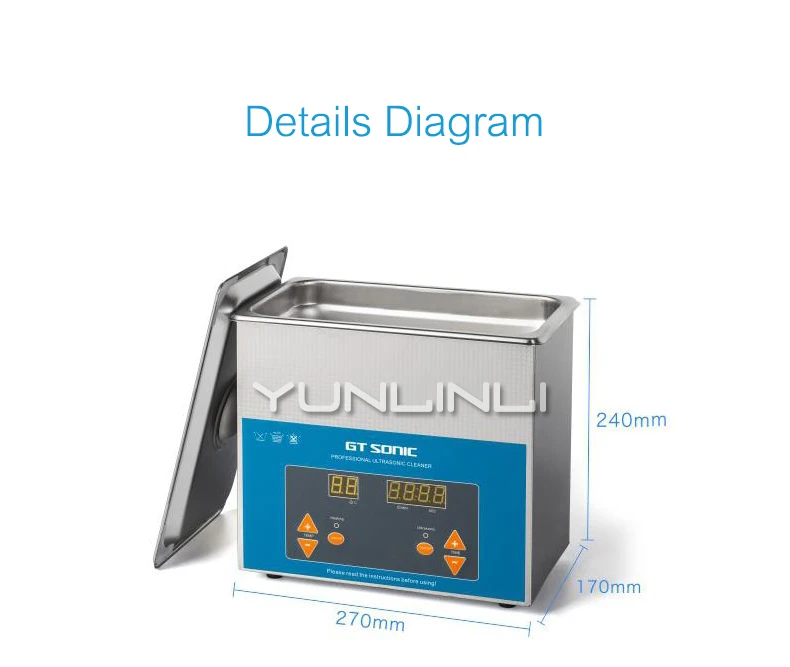 منظف بالموجات فوق الصوتية 3L صغير الحجم وحدة التنظيف بالموجات فوق الصوتية التحكم الرقمي غسالة بالموجات فوق الصوتية