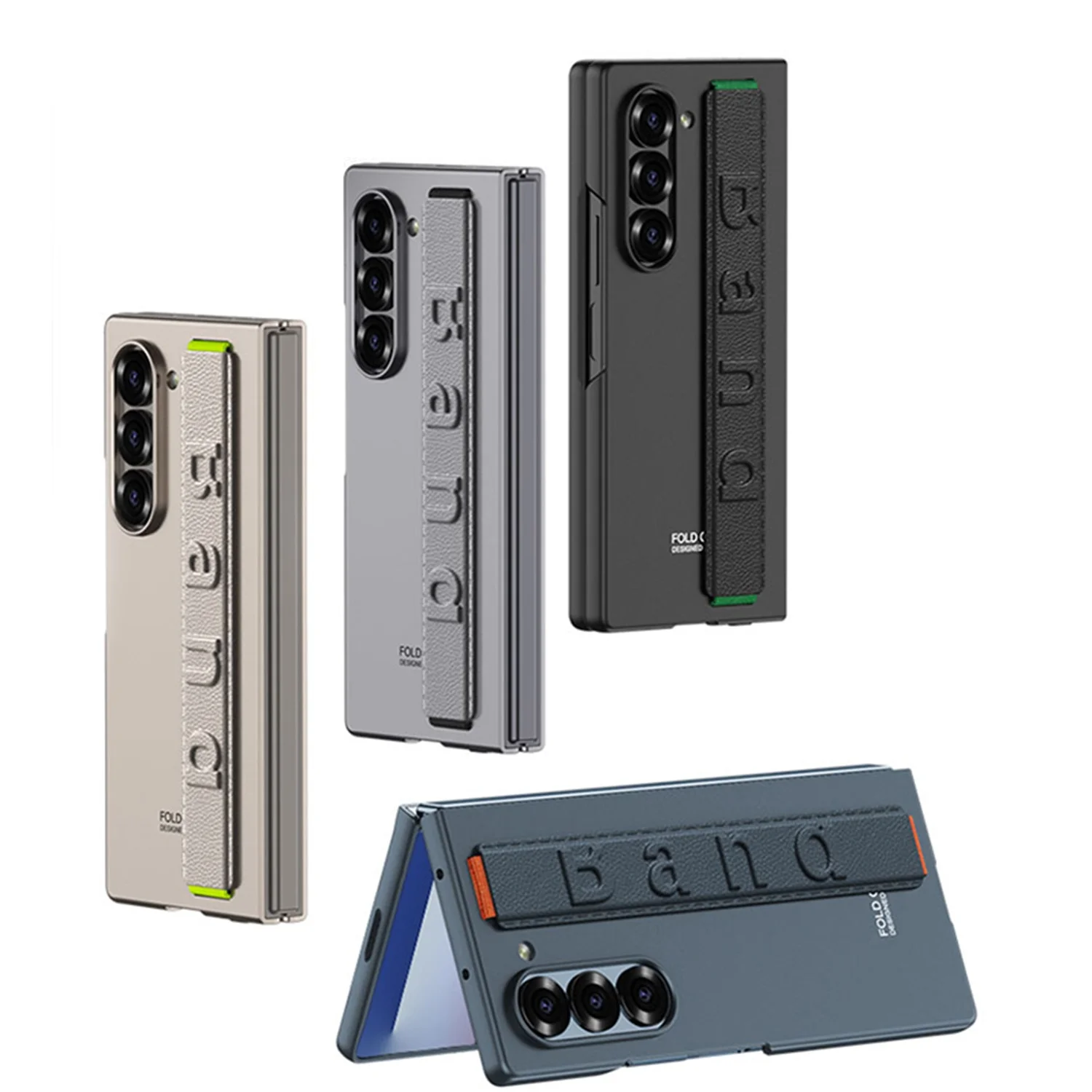 

Ultra-thin hard micro-matte feel with wrist strap for phone case for Samsung Galaxy Z Fold 7 fold7 Camera Protect Cover