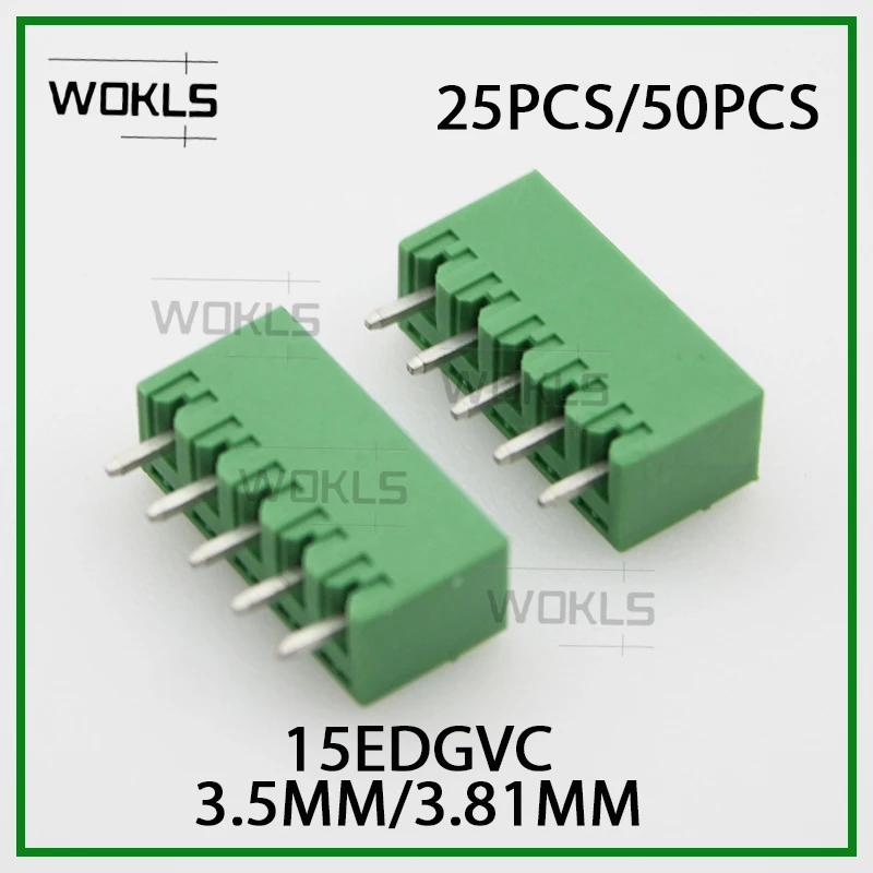 25PCS/50PCS 15EDGVC 3.81 3.5 Male pluggable terminal block ME040-381 350  SC3.81/180  QQxx12500000G