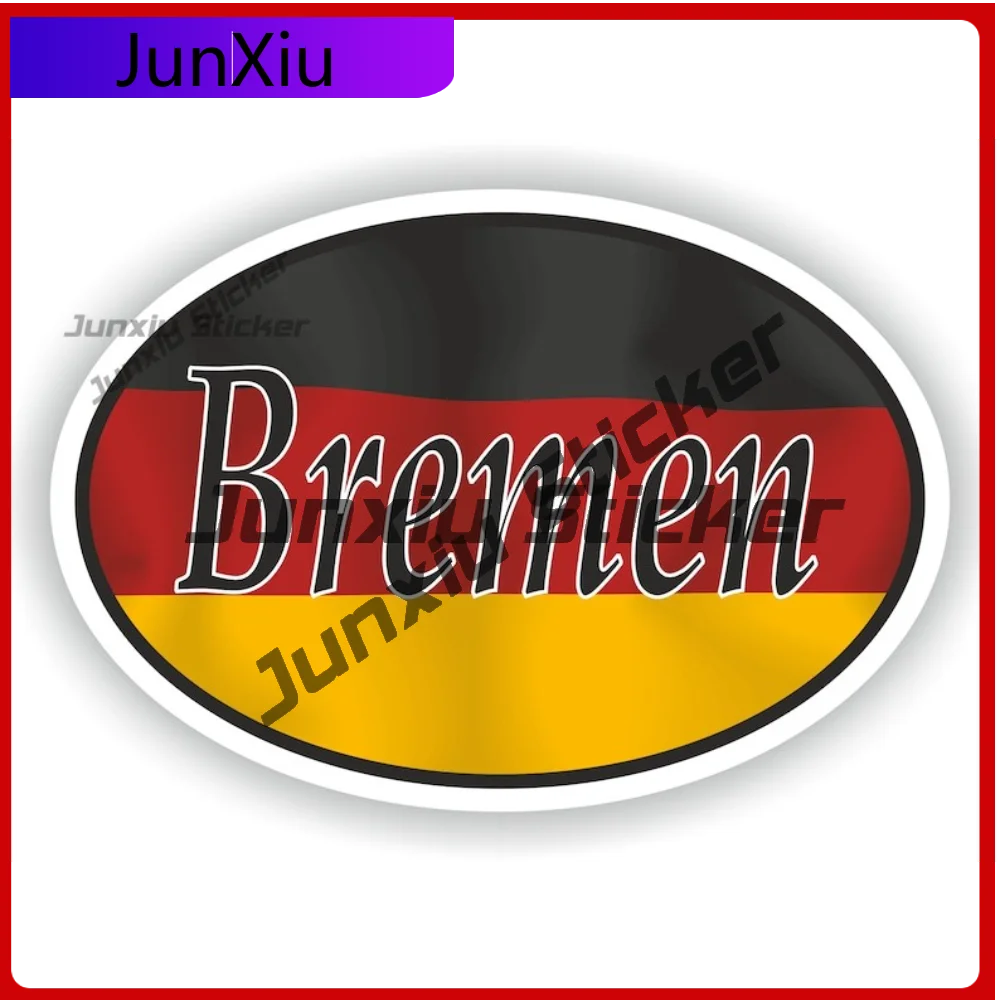 

Bremen Germany City Country Code Oval Sticker with High Quality Vinyl Decal For Laptop Helmet Weatherproof Decoration Auto