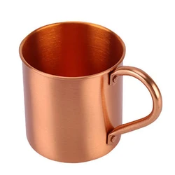 Moscow Mule PURE Copper Mugs-Cylinder-Shaped 100% Copper Cups Pure Solid 16 oz Copper Cocktail Cups Copper Beer Mug