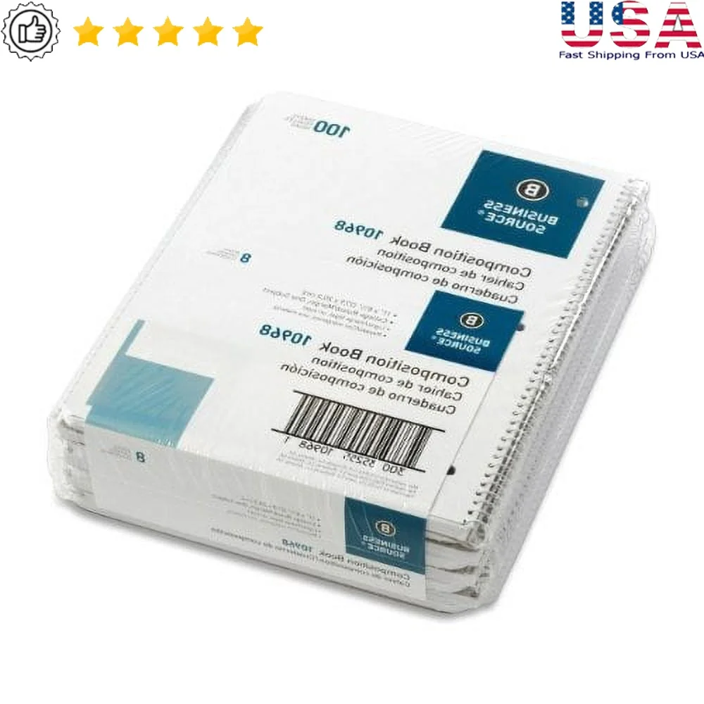 

Wirebound College Ruled Notebook Stiff Cover Durable 3 Hole Punched Single Subject 100 Sheets Writing Paper School Office Home