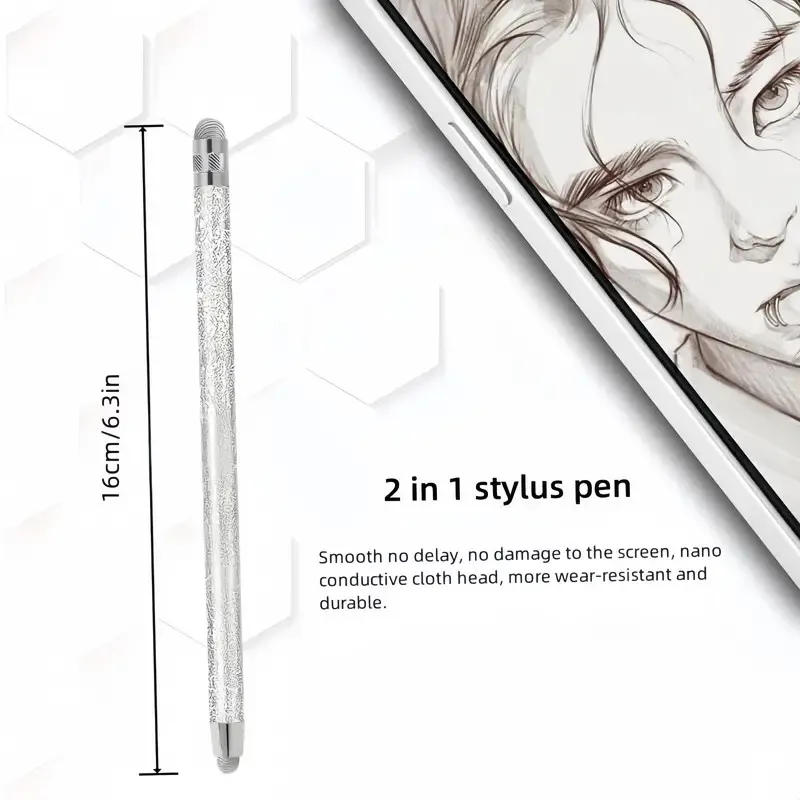 Universal Stylus Pen for Touchscreen 2-in-1 Stylus Pen for iPad High Sensitivity & Precision for All Touch Screens