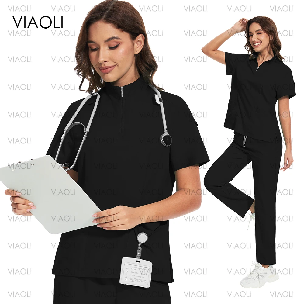 

Clinical Medical Uniforms Women Beauty Costume Nurse Nursing Clothes Scrubs Set Doctor Dentist Workwear Surgical Scrub Top Pants