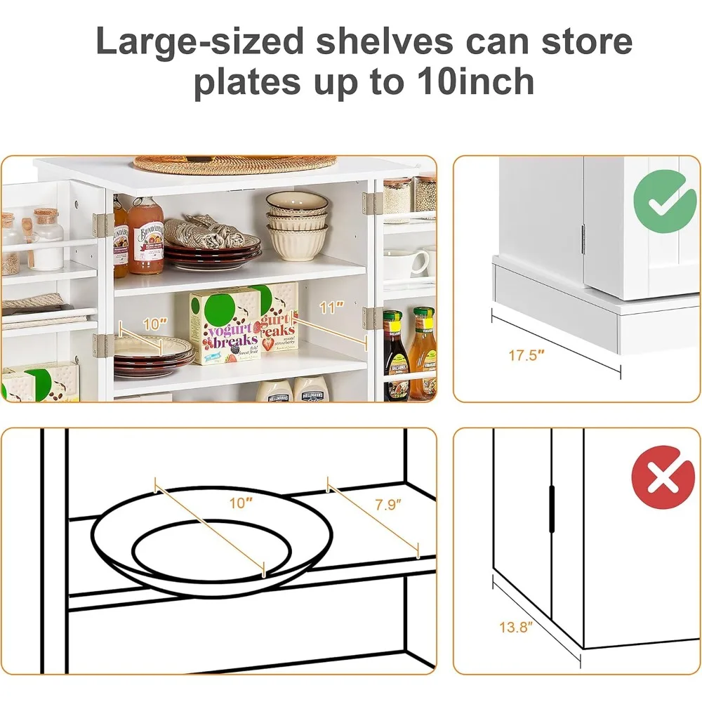 خزانة مخزن قائمة بذاتها مع باب وأرفف قابلة للتعديل لتخزين المطبخ #5