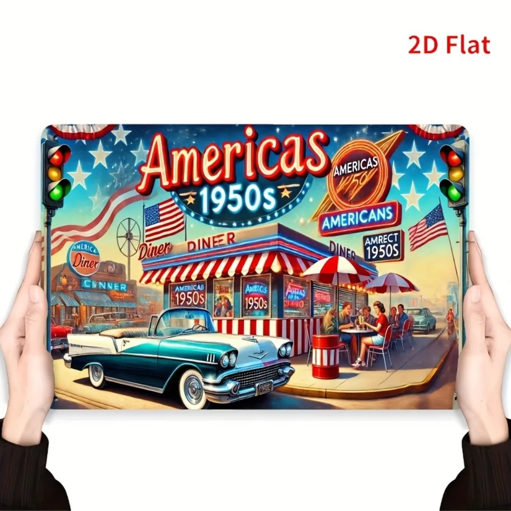 

2D-plate 1pc Suitable for Country Style, Office Walls, ,for Man Cave Theme, Garage Signs, 2D Flat, Perfect for Room Decor