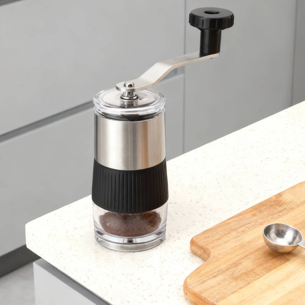 Stainless Steel Coffee Bean Grinder New Convenient Mini Hand Shake Manual Grinding Visual Coffee Machine for Camping Travel