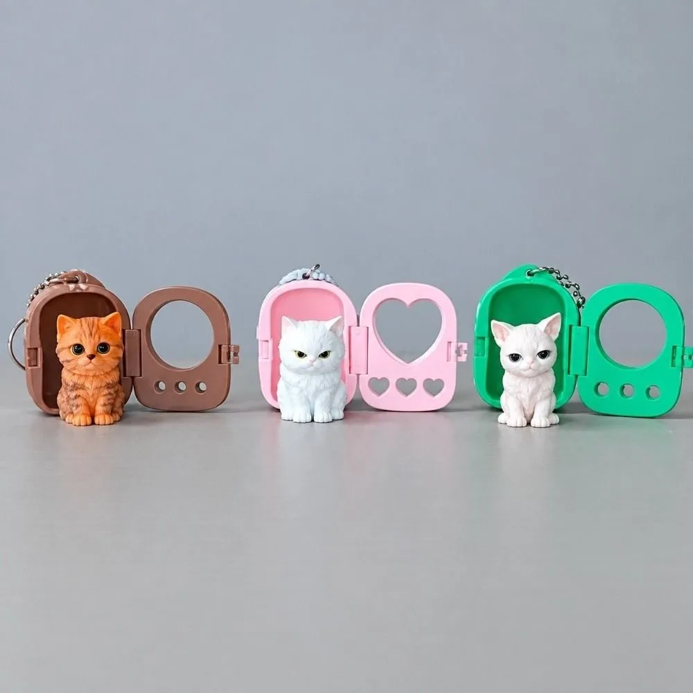 PLA 3D-gedruckter Schlüsselanhänger, leuchtende Farbtöne, starre Hülle, Mini-Rucksack-Anhänger, leicht, trendiger Taschenanhänger, Katzenliebhaber – Detail 7