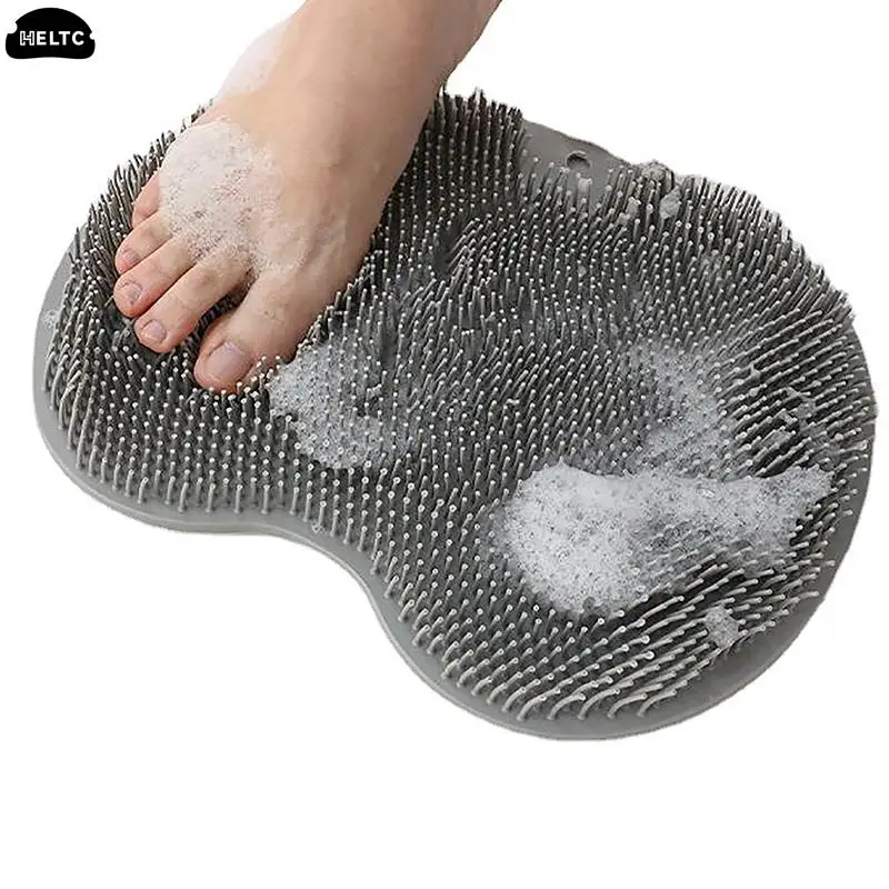 1*Bathroom Massage Shower Mat Non-slip Wash Foot Pad Foot Exfoliating Bathroom Rub Back Brush with Sucker Bath Massage Brush Pad