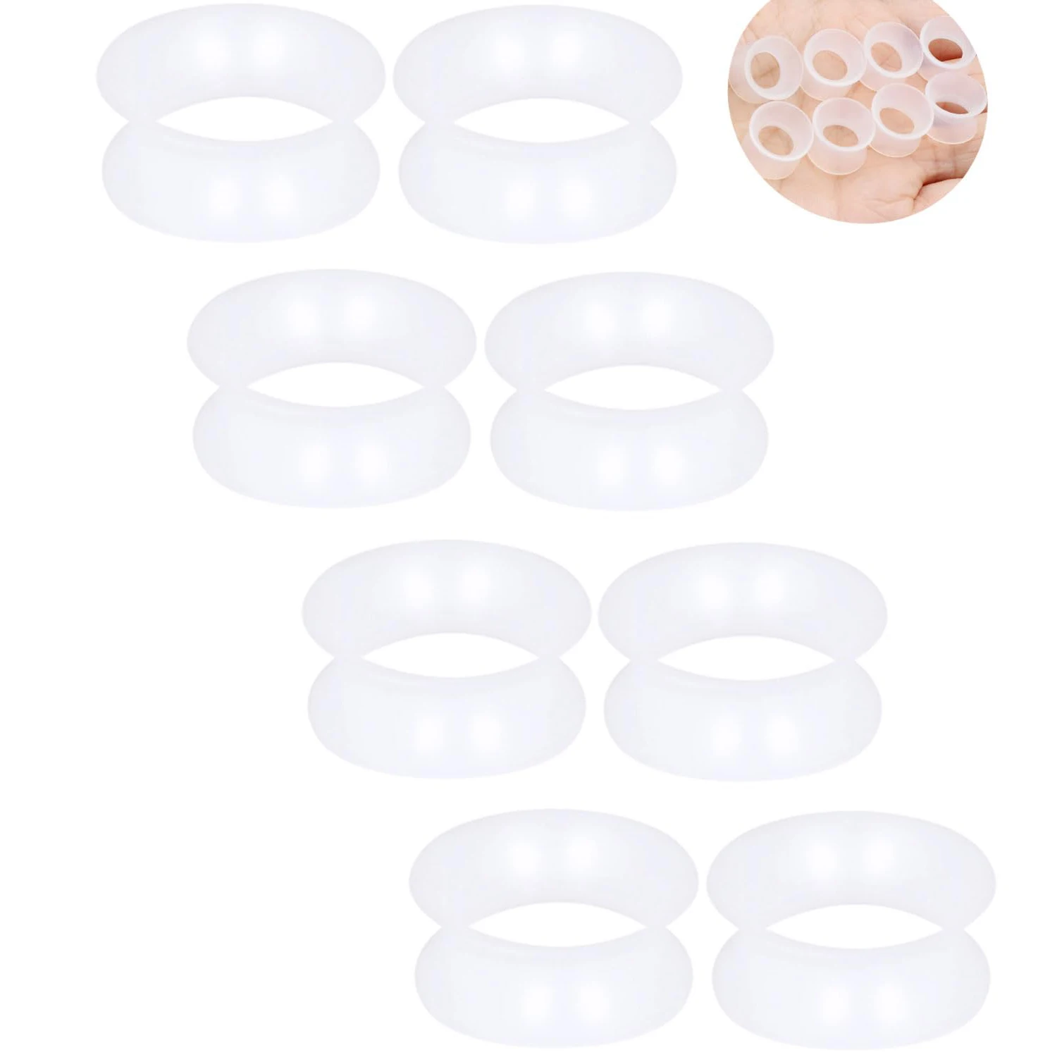 8pcs Flexible Thin Clear Silicone Double Flared Ear Gauges Tunnels Plugs Hollow Flesh Expander Stretcher Piercing Jewelry 3-38mm