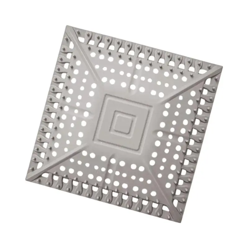652F Shower Hair Catcher Strainer Silicone Floor Drain Cover Anti-blocking Waste Catcher Shower Drain Pad Enduring