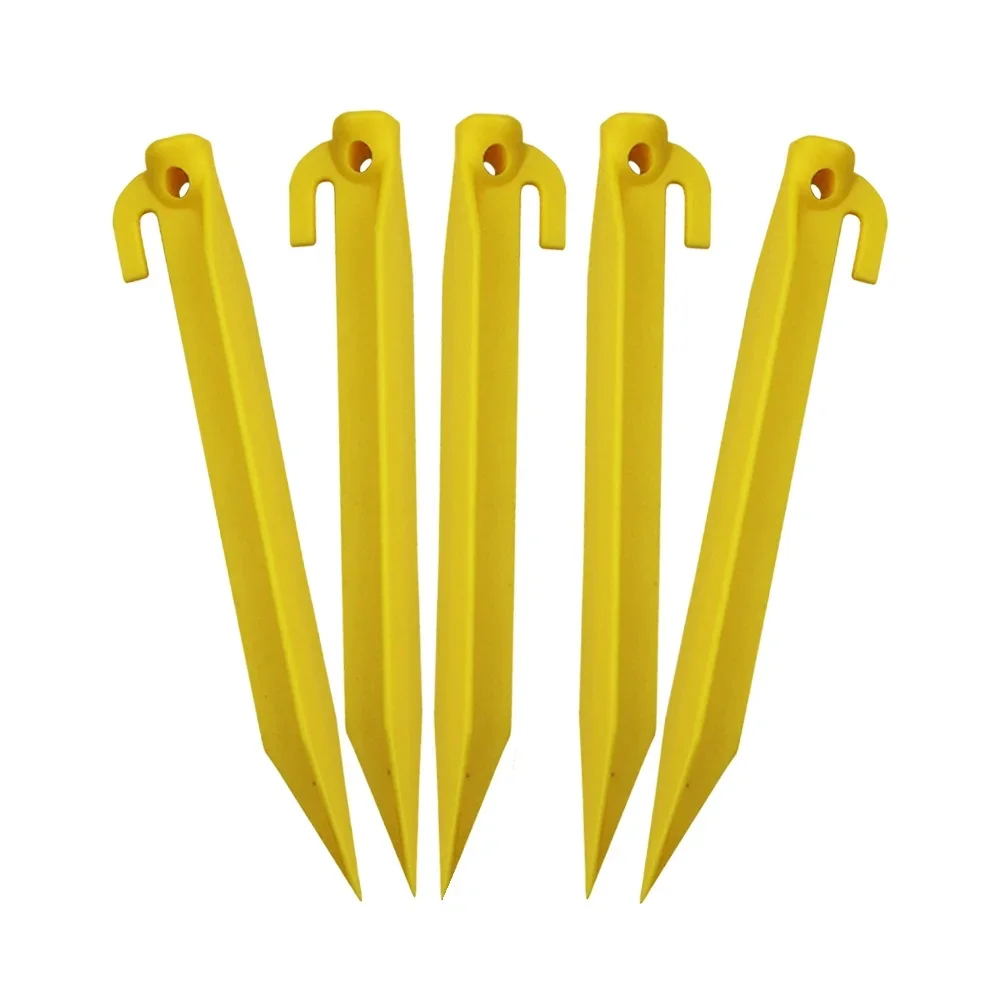 5Pcs 18.5x2.5cm Outdoor Camping Hiking Safety Nylon Tent Pegs Tent Stakes Nails for Sand Beach Tent Canopy Garden Plant Securing