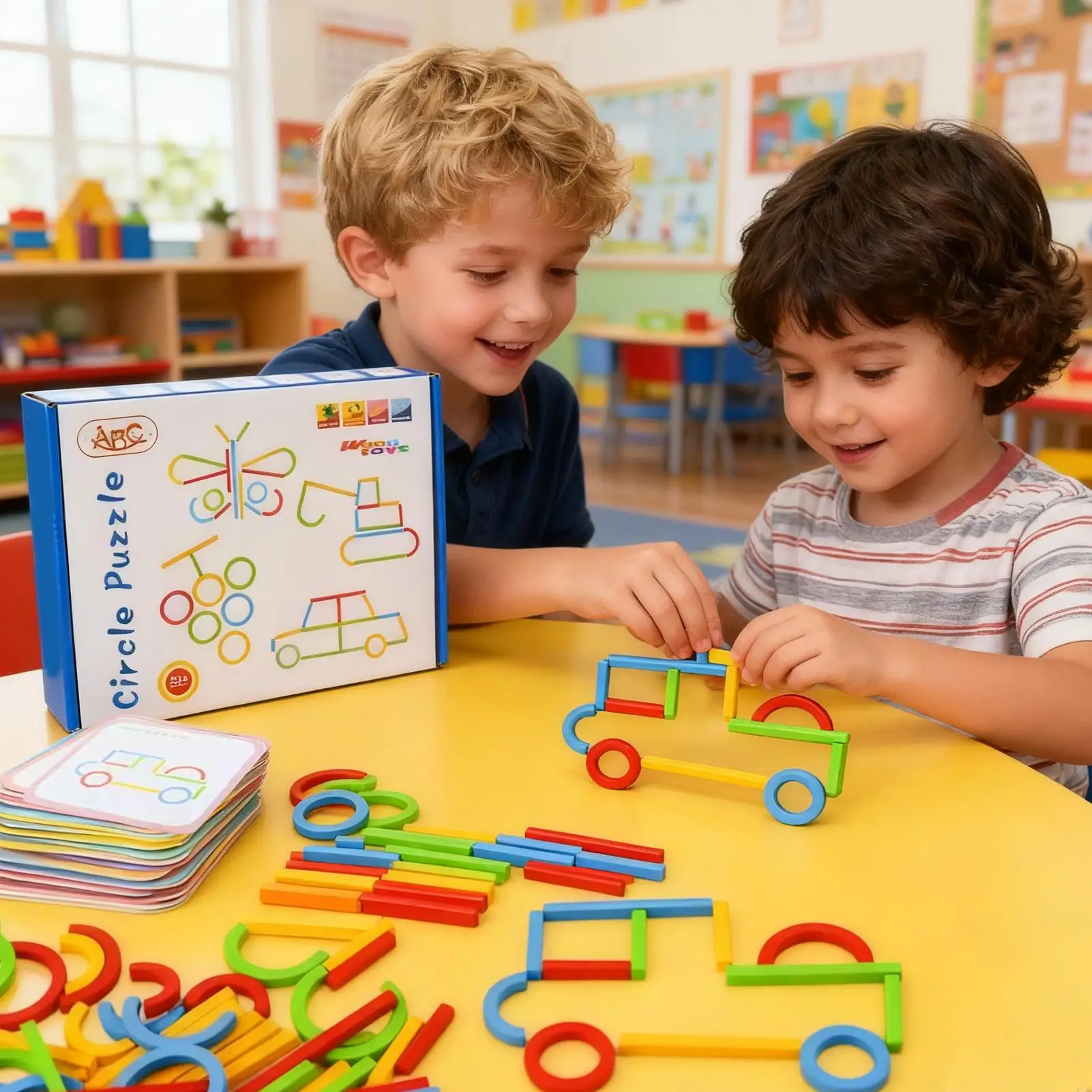 形状パズルリング 形状教育玩具 スマートスティック 学習活動 子供用 男の子 女の子 旅行 寝室 ホームスクール