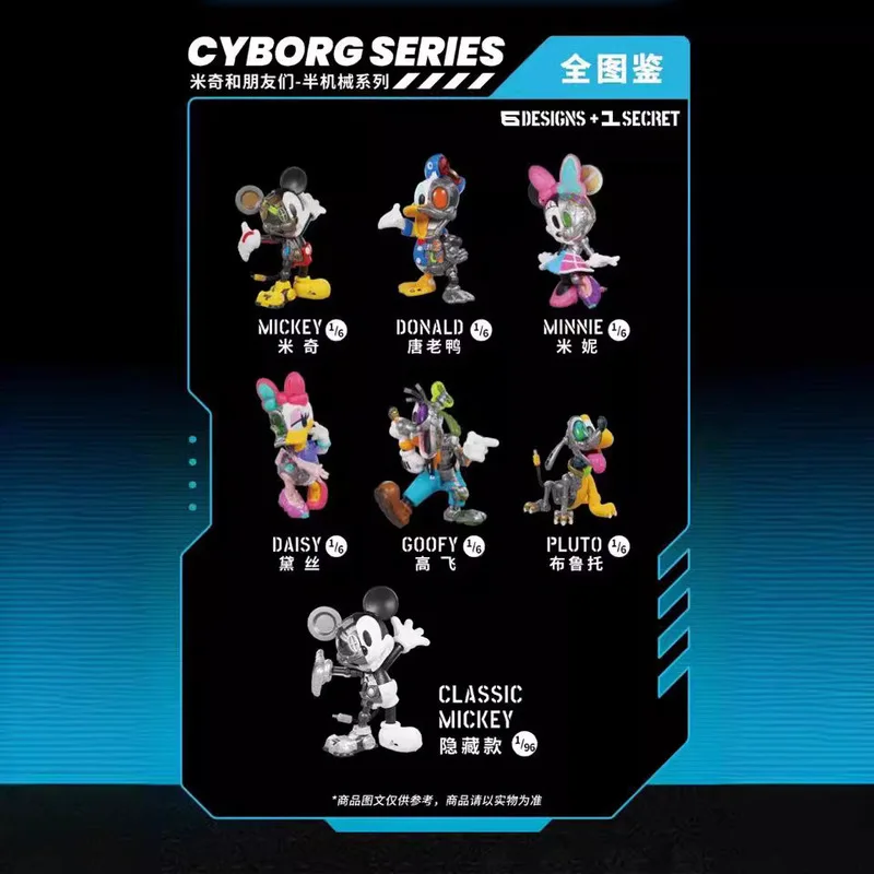 Cyberpunk Cartoon Mystery Box Set 6 pièces Figurines d'anime mécaniques, boîte aveugle à collectionner pour bureau/décor à la maison Style inspiré de Disney