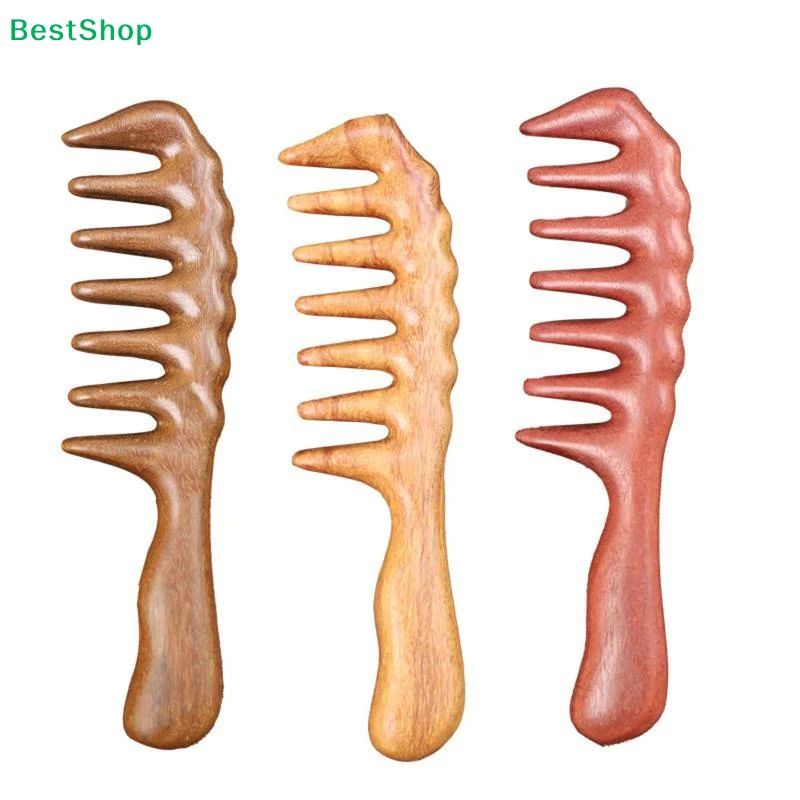 ♩1Pcs Handmade Natural Red Sandalwood Wooden Massage Comb Scalp Head Foot Massager Wood Therapy Tools