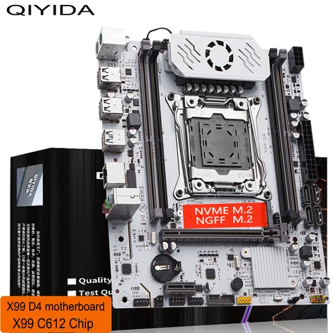 QIYIDA-placa base X99 D4 LGA 2011 3, con ranura M.2, compatible con X99 C612chip DDR4, Memoria SATA3.0, USB3.0, PCI16X