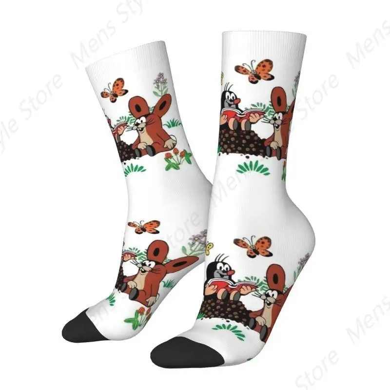 Mole Krtek Cartoon Comic Men Women Crew Socks Unisex Novelty Cute Little Maulwurf Spring Summer Autumn Winter Dress Socks