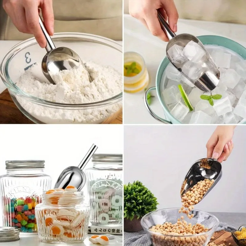 مغرفة طعام للمطبخ، مغرفة متعددة الأغراض للعلب، آيس كريم، دقيق الحلوى، حبوب البن، الفشار، مثالية للحبوب والسكر