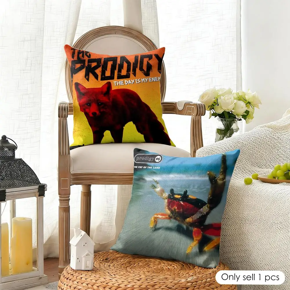 Music Band The P-Prodigy Cushion Cover Organic Linen Square Pillow Case Durable Non-Allergenic And Kind To Skin