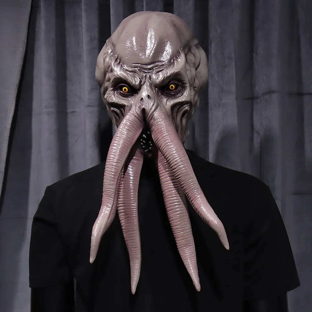 Baldur\'s Gate 3 Lllithid Mind Flayer Squiddy Mask Cosplay Animal Octopuses Monster Latex Helmet Halloween Party Costume puntelli