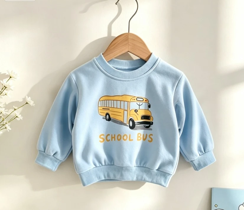 Toddler Transport Graphic Sweatshirt Children Soft Fabric Autumn Clothing Kid Casual Sport Wear Pullover Kid Tops Costume Wear